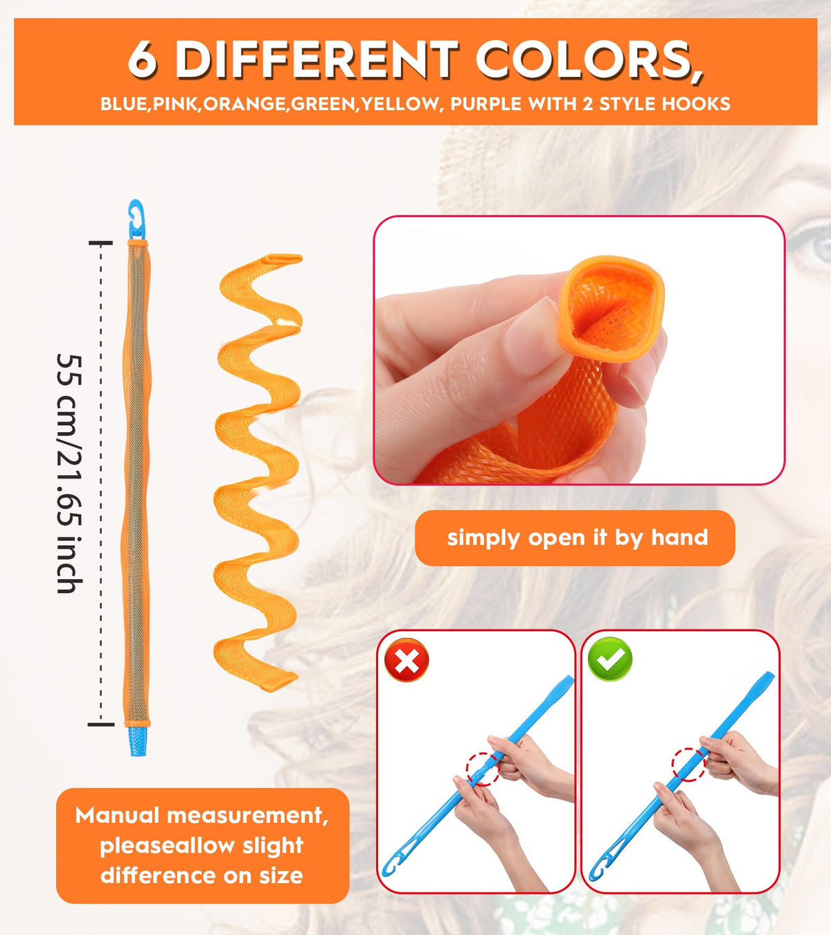 YEVYO heatless curlers yellow pack convenient color set for quick curl sessions