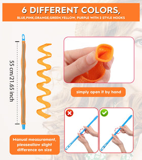 YEVYO heatless curlers yellow pack convenient color set for quick curl sessions