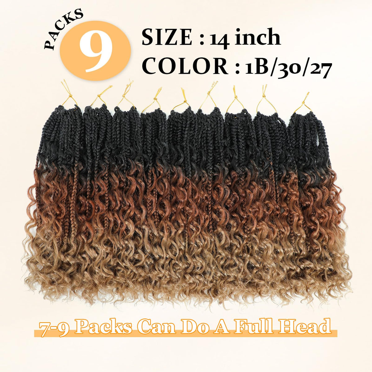 Boho box braids with curly ends for a fluffy, natural look.