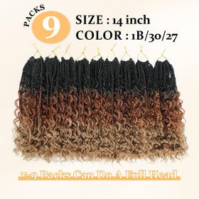 Boho box braids with curly ends for a fluffy, natural look.