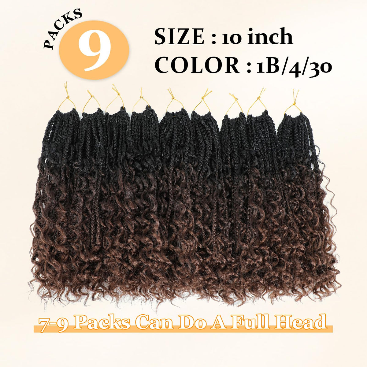 YEWELL Boho Crochet Box Braids Pre-Looped, easy installation for DIY styling