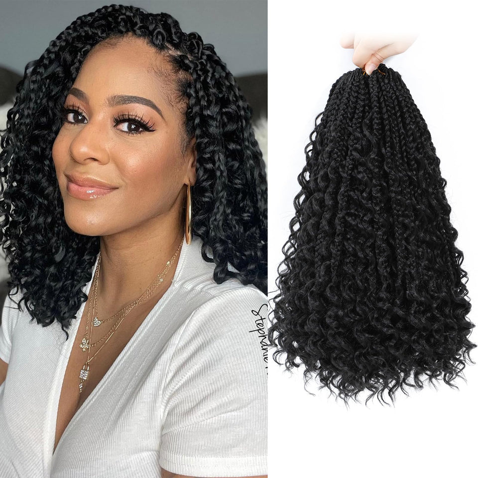 YEWELL Goddess box braids crochet hair with curly ends for a lightweight, stylish look