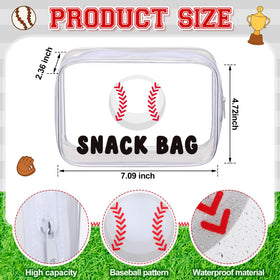 Yeyeplum baseball snack bags open bag, easy access to treats during events.