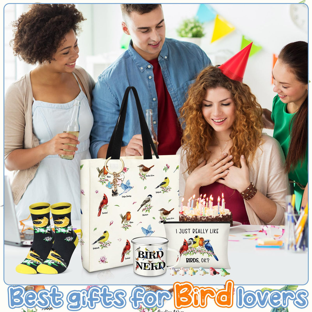 Yeyeplum bird-themed socks adds whimsy to outfits and comfort