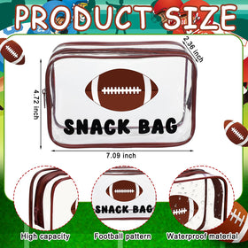 Yeyeplum football snack bags zipper closeup for secure seal at events