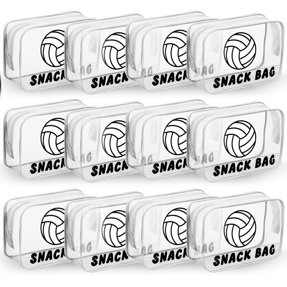 Yeyeplum volleyball snack bags front view show durable clear PVC for snacks