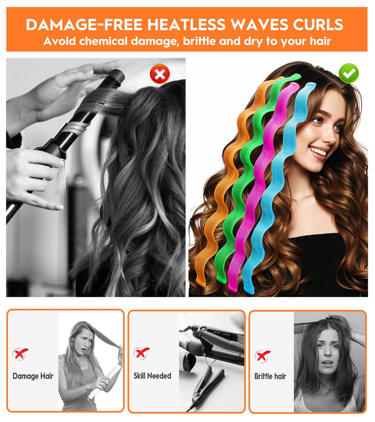 Yeyvo 42-piece long hair curlers set for full head styling
