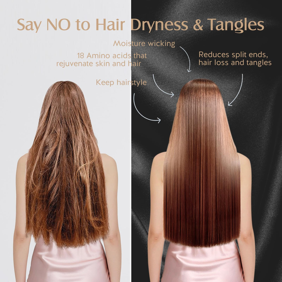 YFONG 22 Momme mulberry silk close-up shows smooth texture for hair and skin.