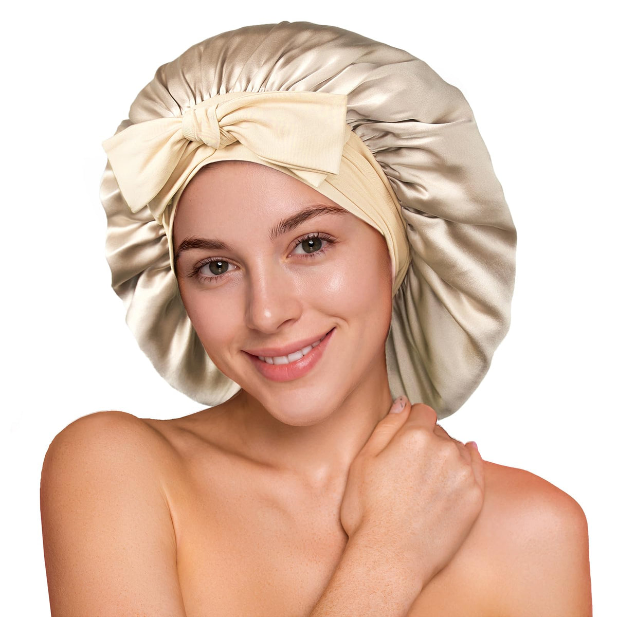 YFONG double-layer silk bonnet for sleeping with smooth glide and moisture retention