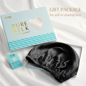 YFONG gift-ready box presents a premium silk sleep cap for gifting.