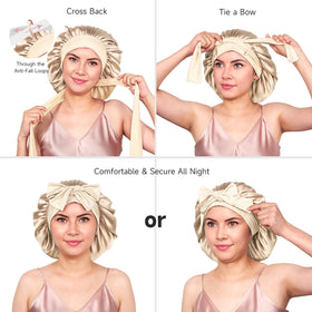 YFONG silk bonnet reduces frizz and preserves hairstyle