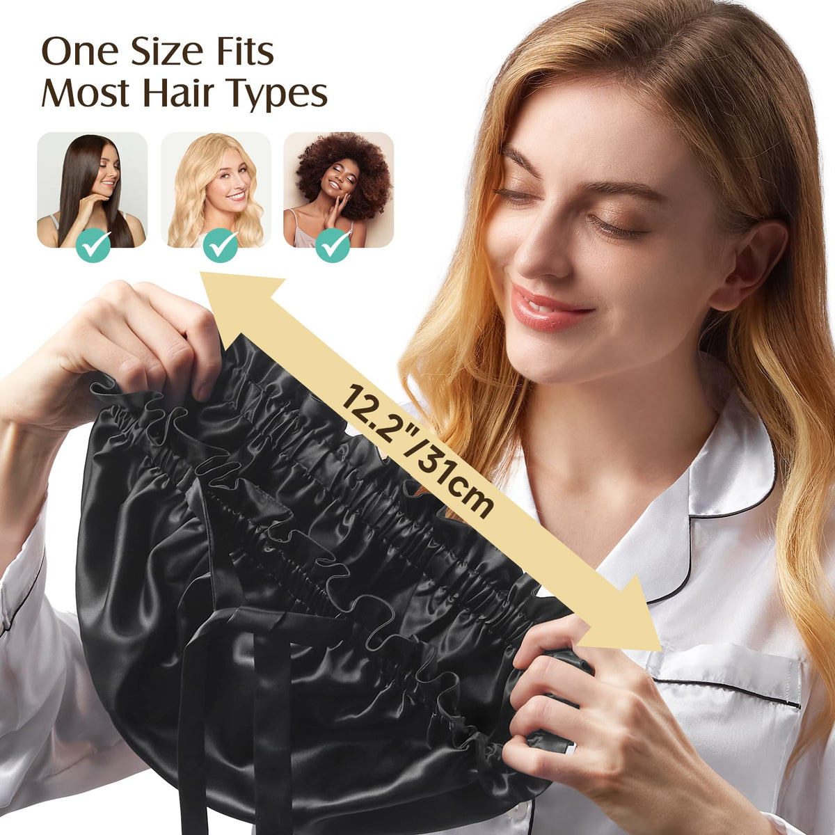 YFONG elastic band keeps bonnet in place without leaving marks