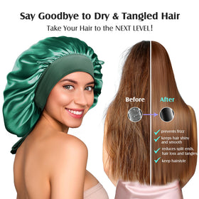 YFONG silk bonnet elastic-tie-band keeps it secure through the night