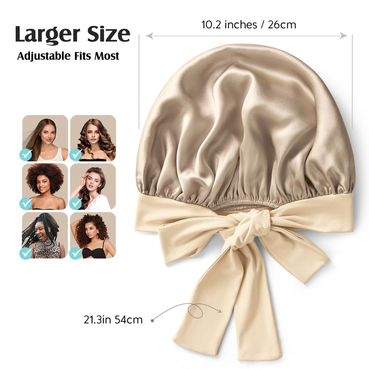 YFONG silk bonnet helps lock in moisture overnight