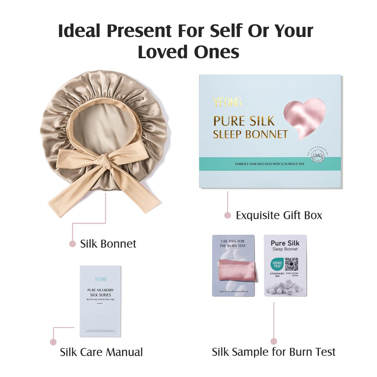 YFONG silk bonnet designed for overnight use during sleep