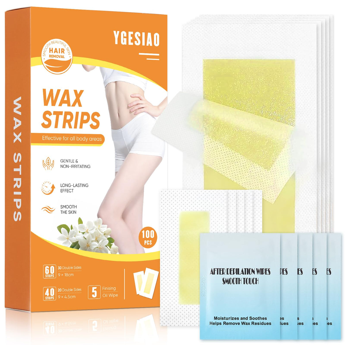 YGESIAO 100-wax-strips kit for body and face delivers salon-like waxing at home