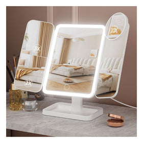 YGGPOQO lighted mirror with 75 LEDs for even lighting during makeup
