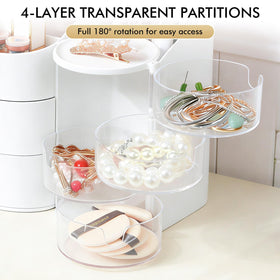 YGJT makeup organizer dimensions 11.4 by 7 by 7 inches fit neatly on desks.