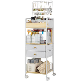 YGJT makeup organizer floor unit with drawers and jewelry holder for easy access and streamlined vanity