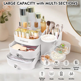 YGJT makeup organizer front view shows an organized vanity ready for daily routines.