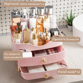 YGJT makeup organizer top compartment in pink for daily items