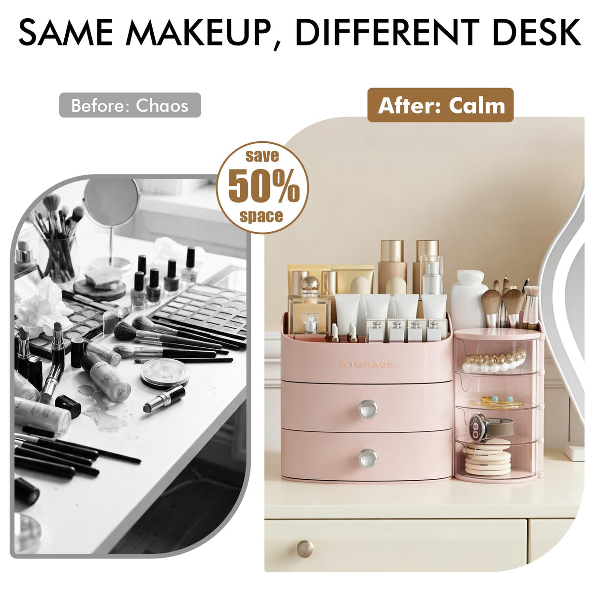 YGJT office supplies storage pink doubles as a compact desk organizer.