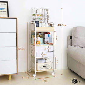 YGJT skincare storage tower with open middle shelf for full-size cleansers and toners