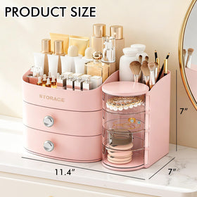 YGJT vanity storage top compartment pink for quick skincare and makeup access.