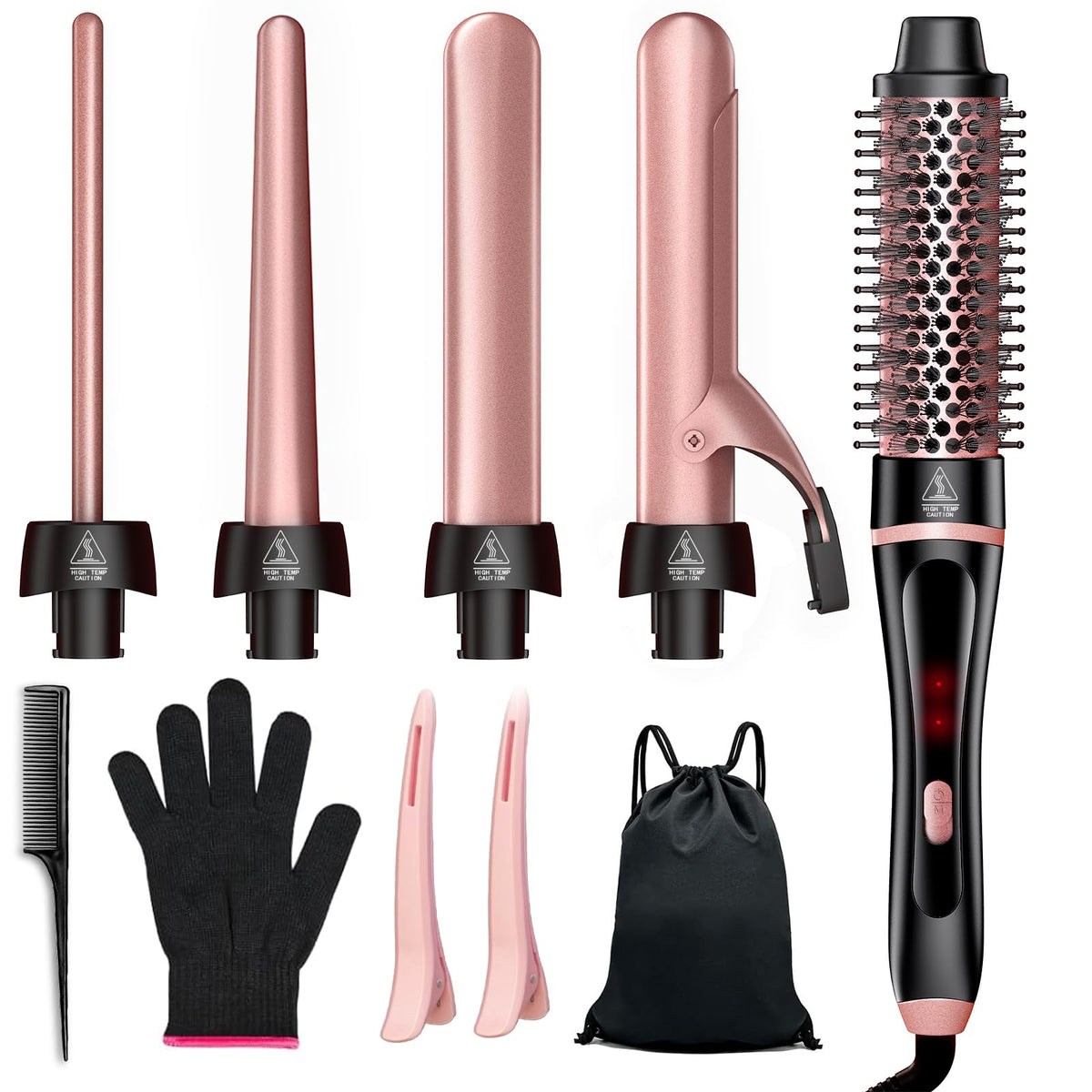 YGOVVK 5in1 curling iron kit with ceramic barrels for versatile styling options