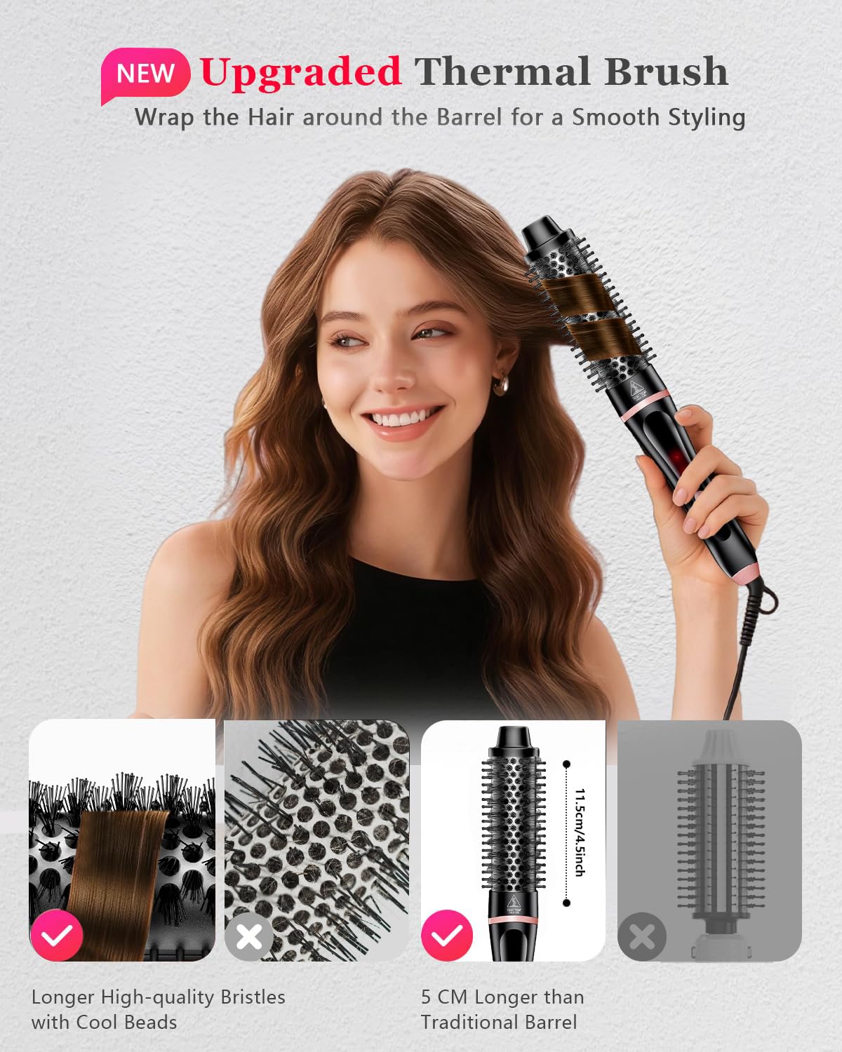 YGOVVK adjustable temperature settings (302–410°F) for different hair types