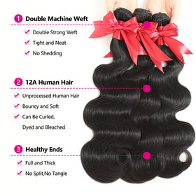 YIBUSI body wave on wear demonstrates long-lasting shine and natural movement.
