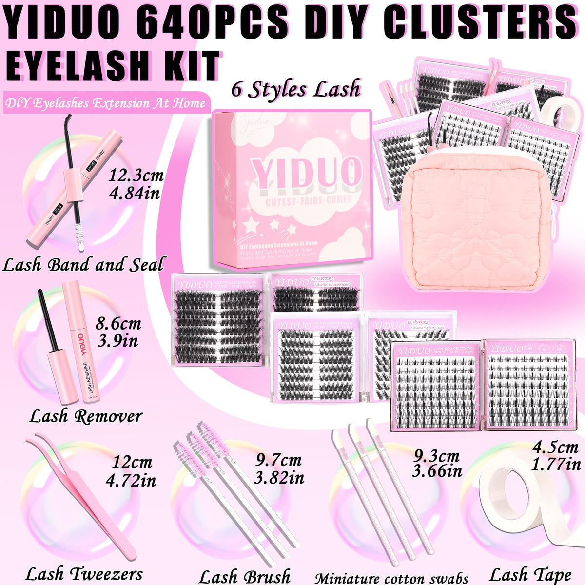 YIDUO lash bond and seal bottle provides strong hold for all day wear