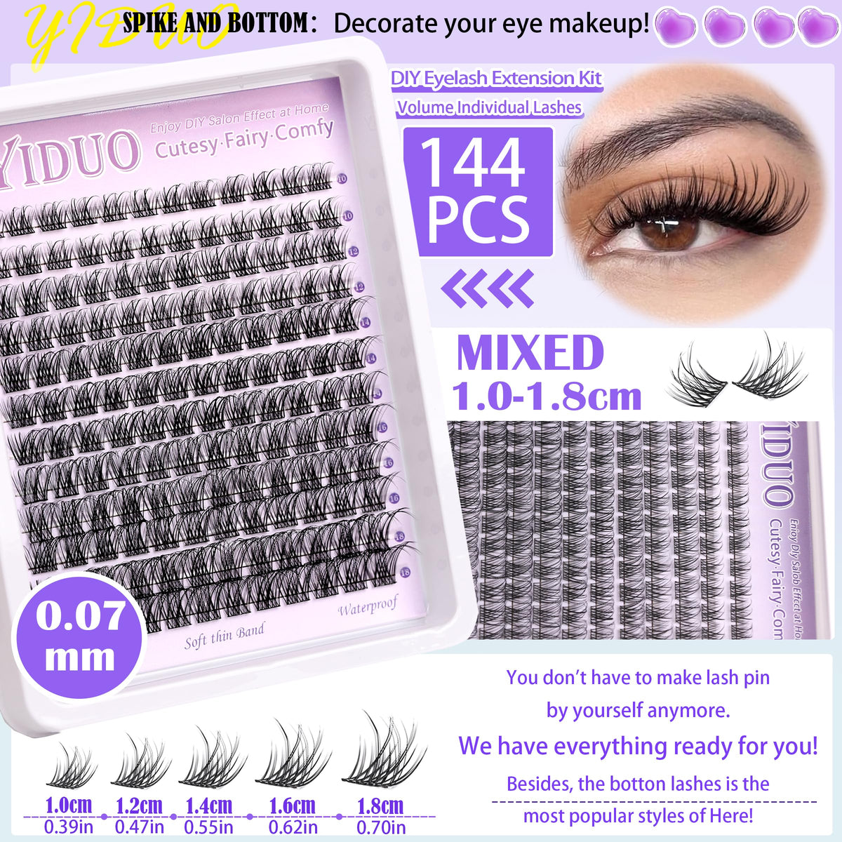 YIDUO Eyelash tweezers for precise cluster placement