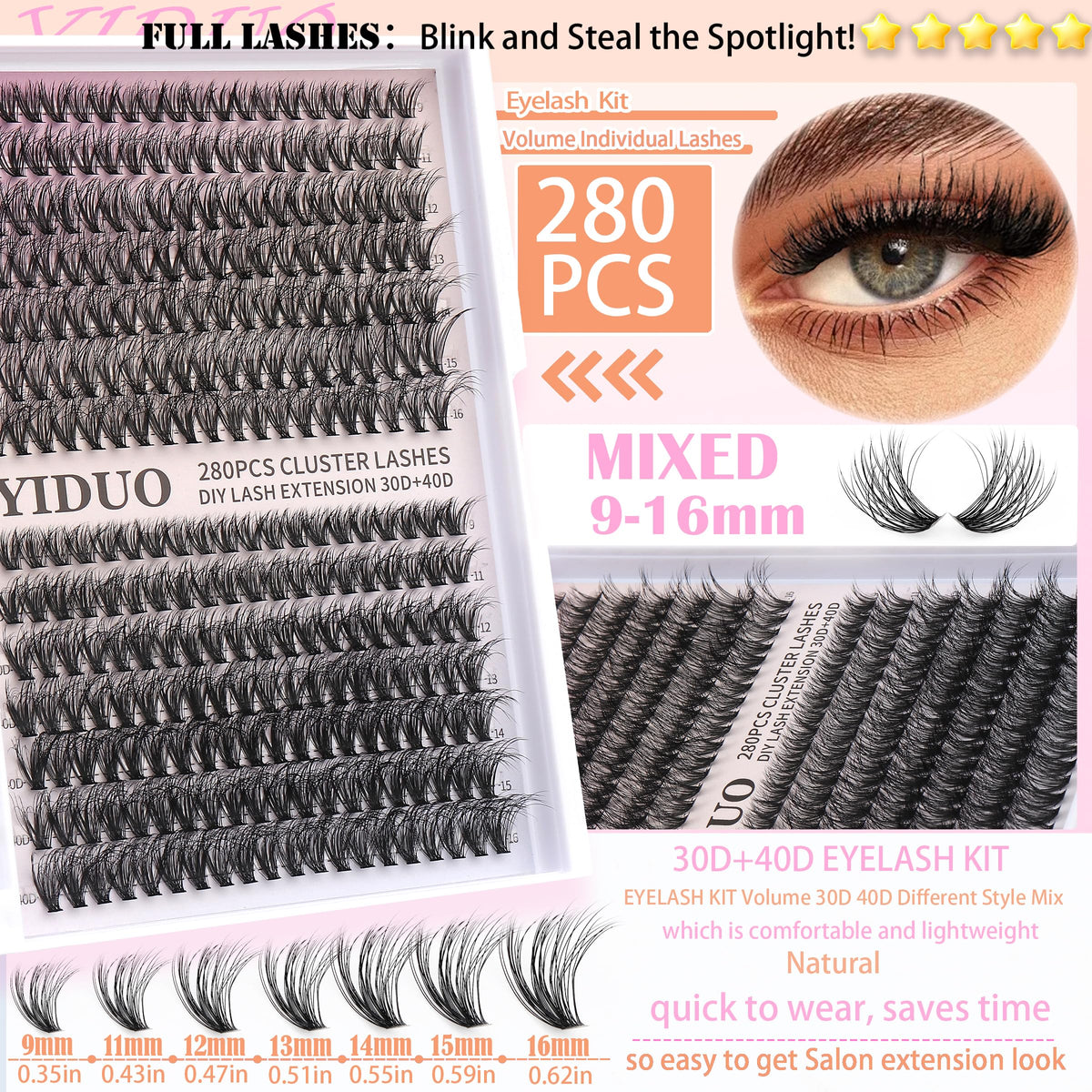 YIDUO eyelash brushes for gentle maintenance.