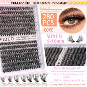 YIDUO eyelash brushes for gentle maintenance.