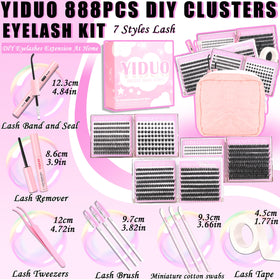 YIDUO lash tweezers and brushes set for precise application.