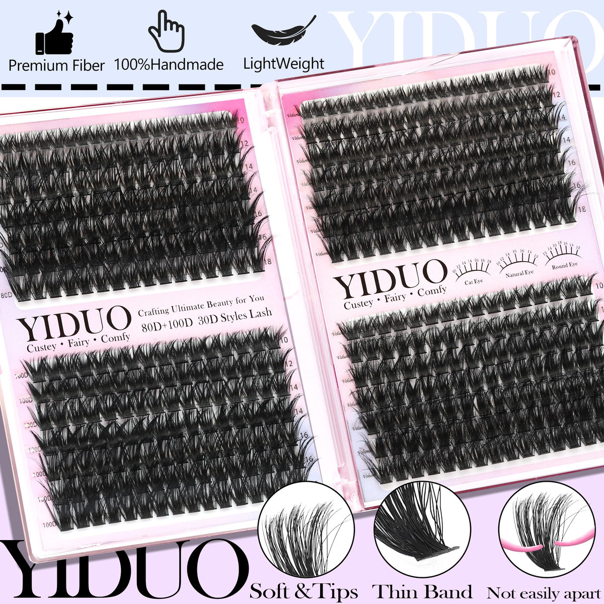 YIDUO precision tweezers place clusters accurately for natural results.