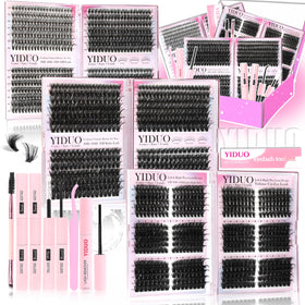 YIDUO six-styles lash clusters kit box enables organized at-home lash styling.
