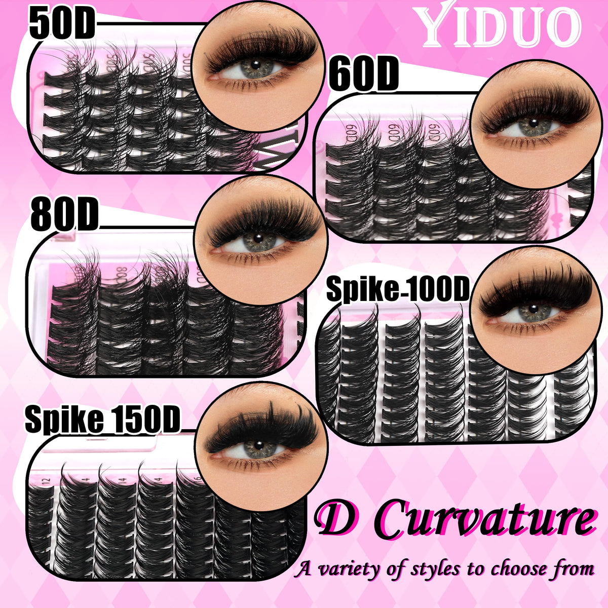 YIDUO eyelash tweezers for precise cluster placement
