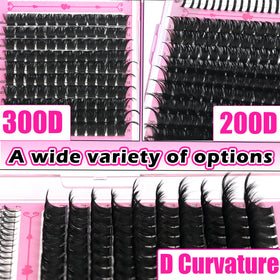 YIDUO 80D-300D lashes showcase for varied volume looks