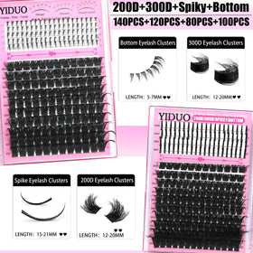YIDUO lashes clusters 960pcs kit close-up bundle highlights styles for experimentation