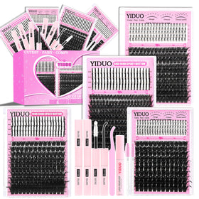 YIDUO lashes clusters 960pcs kit front view for versatile at-home styling