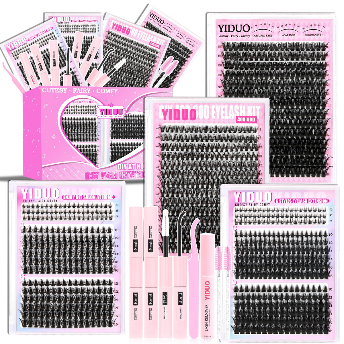 YIDUO manga lash clusters 40D for natural daytime volume