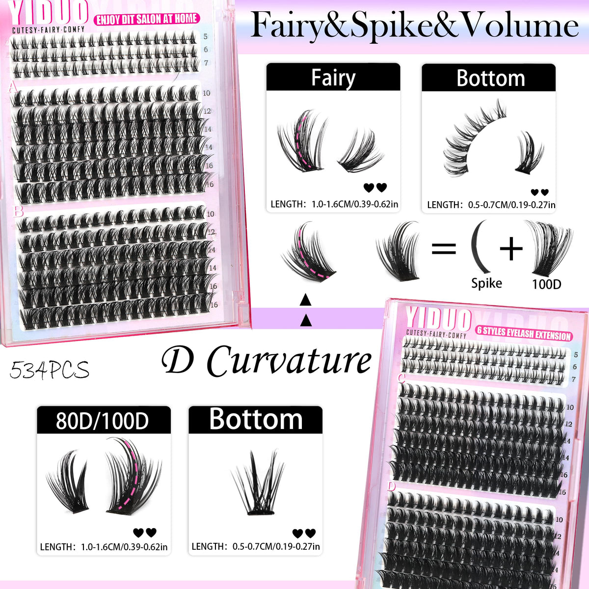 YIDUO manga lash clusters 60D for fuller everyday looks