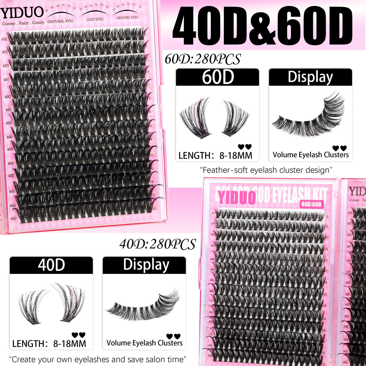 YIDUO manga lash spikes 80D for dramatic lashes