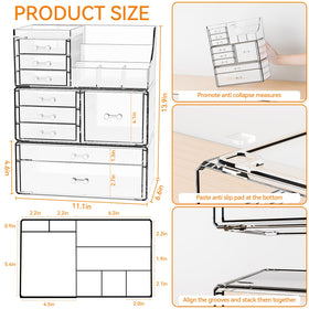 Yieach clear drawer 2 stores lip products and tools