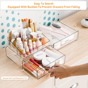 Yieach organizer drawers store palettes brushes and skincare items neatly