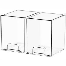 Yieach clear stackable drawer for baby bottles on a countertop