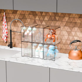 Yieach clear stackable drawer for cosmetics on a vanity