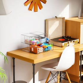 Yieach dorm organization for compact, neat spaces.